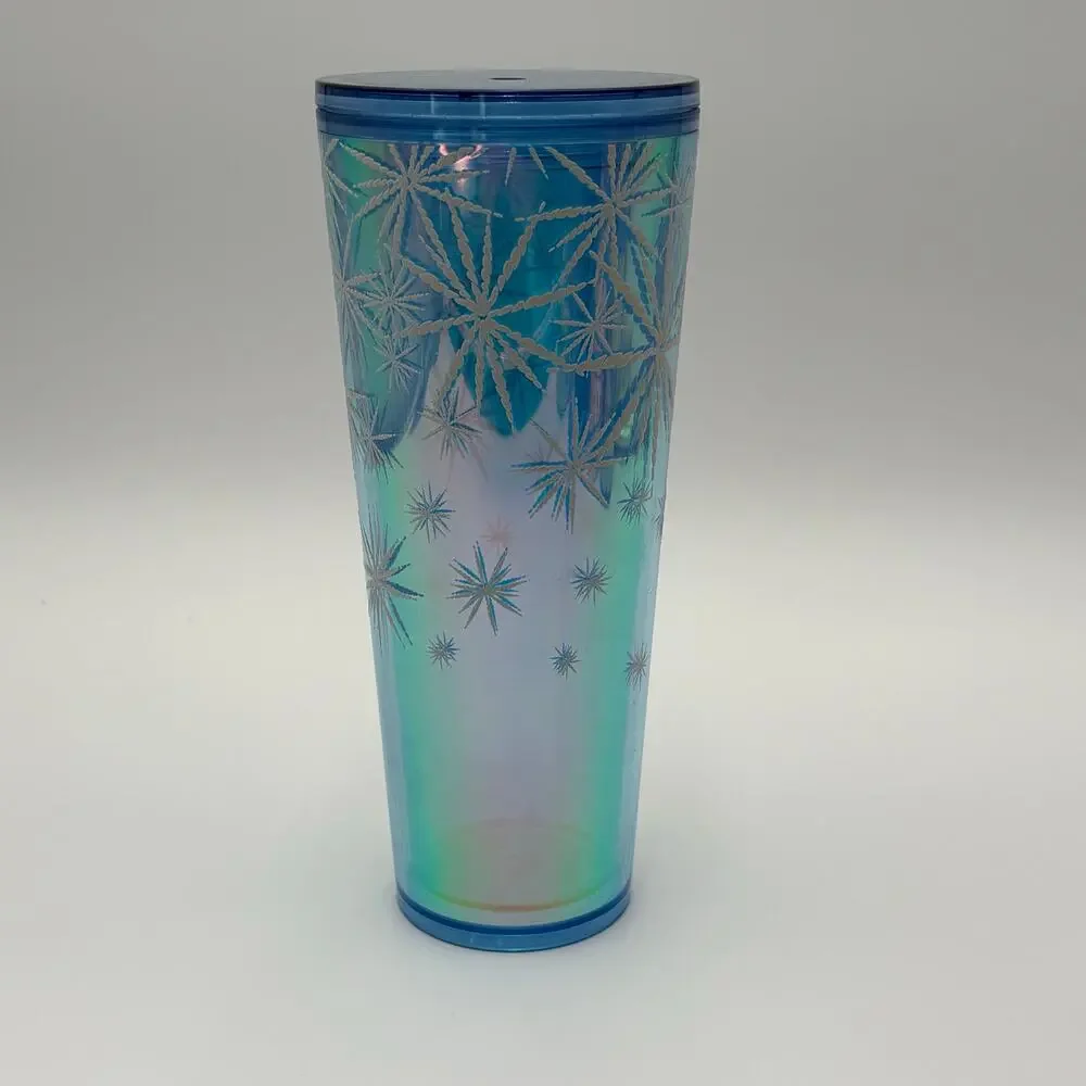 Starbucks Holiday 2023 Textured Snowflakes Blue Venti Cold Cup Tumbler 24oz